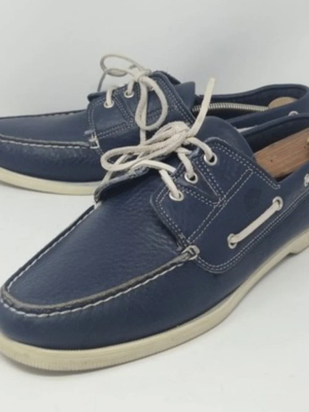 ​Vintage Dexter Boat Shoes Men's 12M Navy Leather Made in USA Heritage Casual